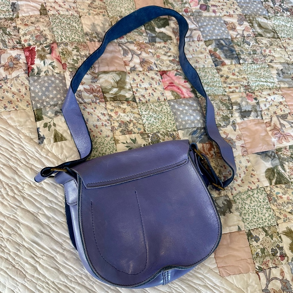 Indigo leather cross body bag from Croatia - Picture 5 of 5